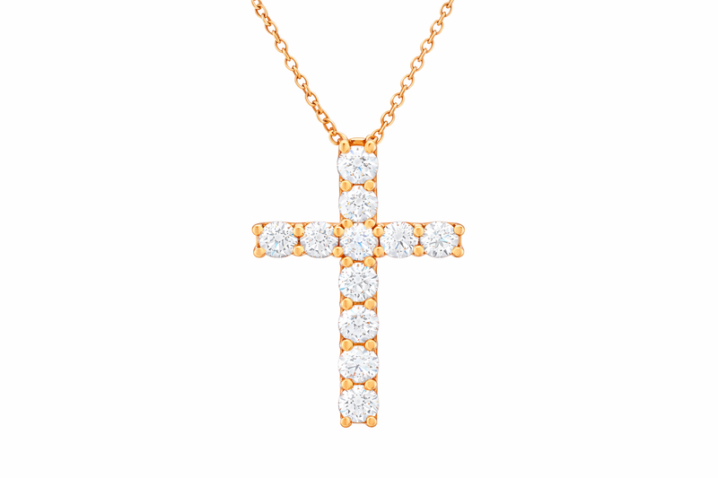 Round Cut Diamond Cross